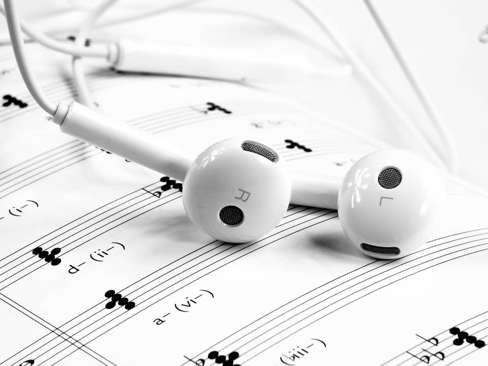 white earphones